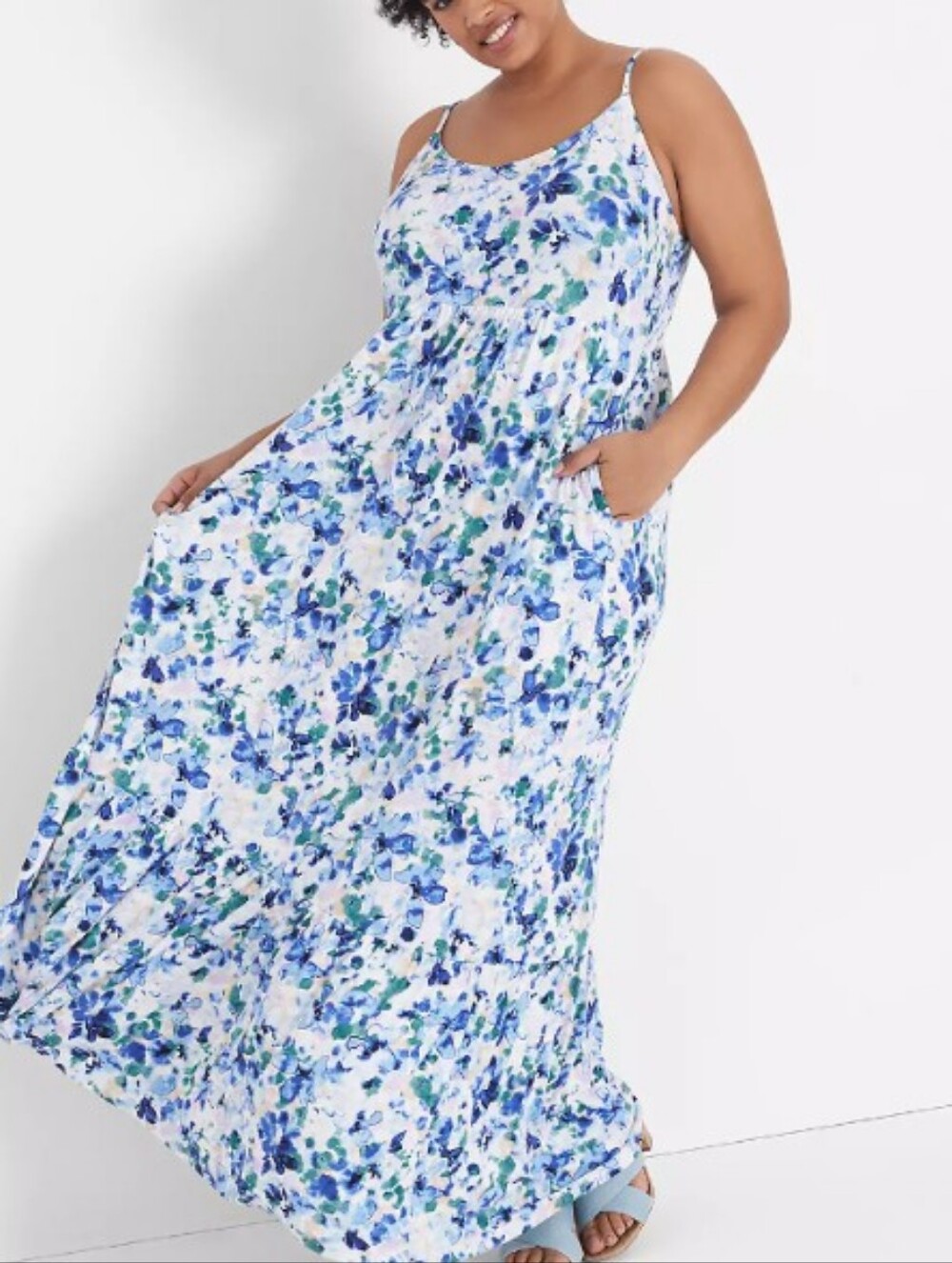 Lane Bryant Blue Floral Maxi Dress
